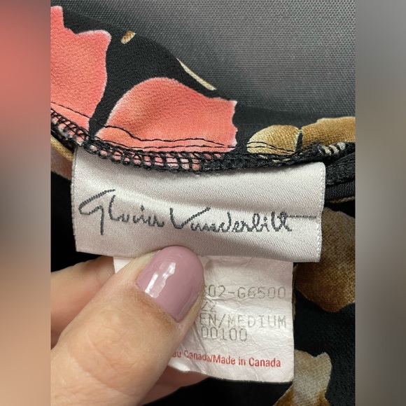 Vintage Gloria Vanderbilt sheer pink blossom floral maxi slit skirt - Picture 8 of 10